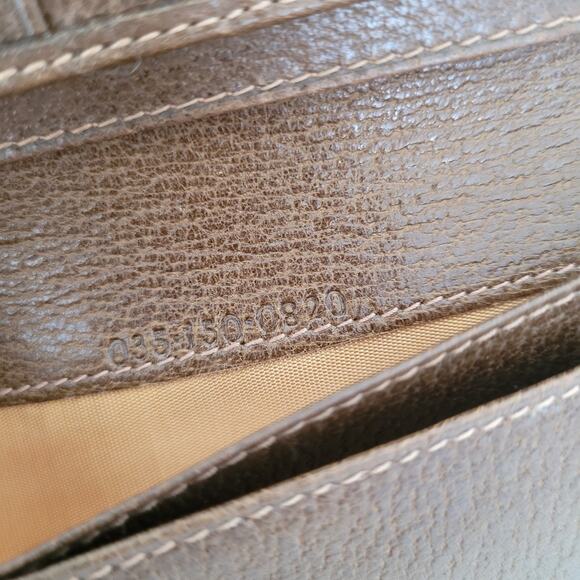 GUCCI Vintage Clasp Horsebit Wallet Bifold Brown Large Retro Clutch Leather Box - Picture 7 of 16
